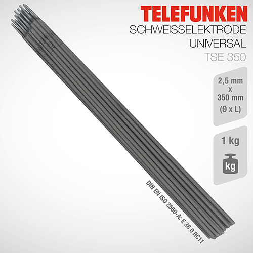 Telefunken Erhältliches Zubehör Stabelektroden Schweisselektrode Stahl universal TSE 350 2,5