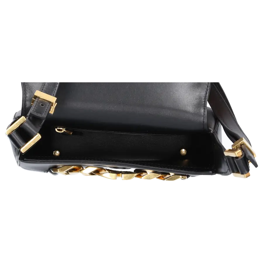 Valentino Garavani - Handtasche VLOGO CHAIN SMALL Kalbsleder - schwarz