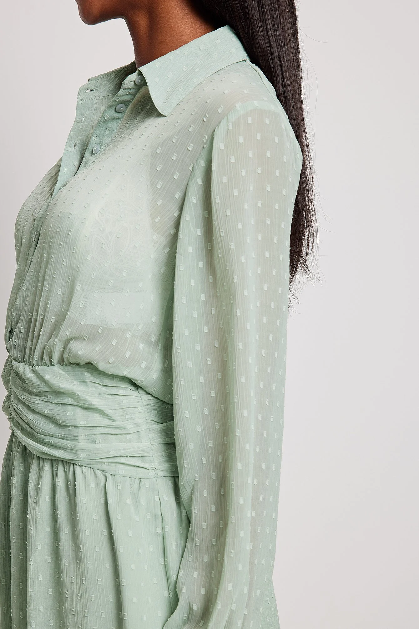 Mini-Kleid mit Dobby-Taillen-Detail