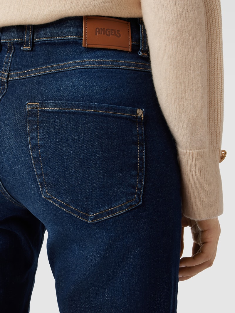 Jeans mit 5-Pocket-Design Modell 'LARA' in dunkelblau