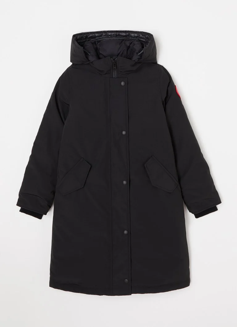 Parka Canada Goose Britannia pour jeunes, garnie de duvet et dotée d'une capuche.