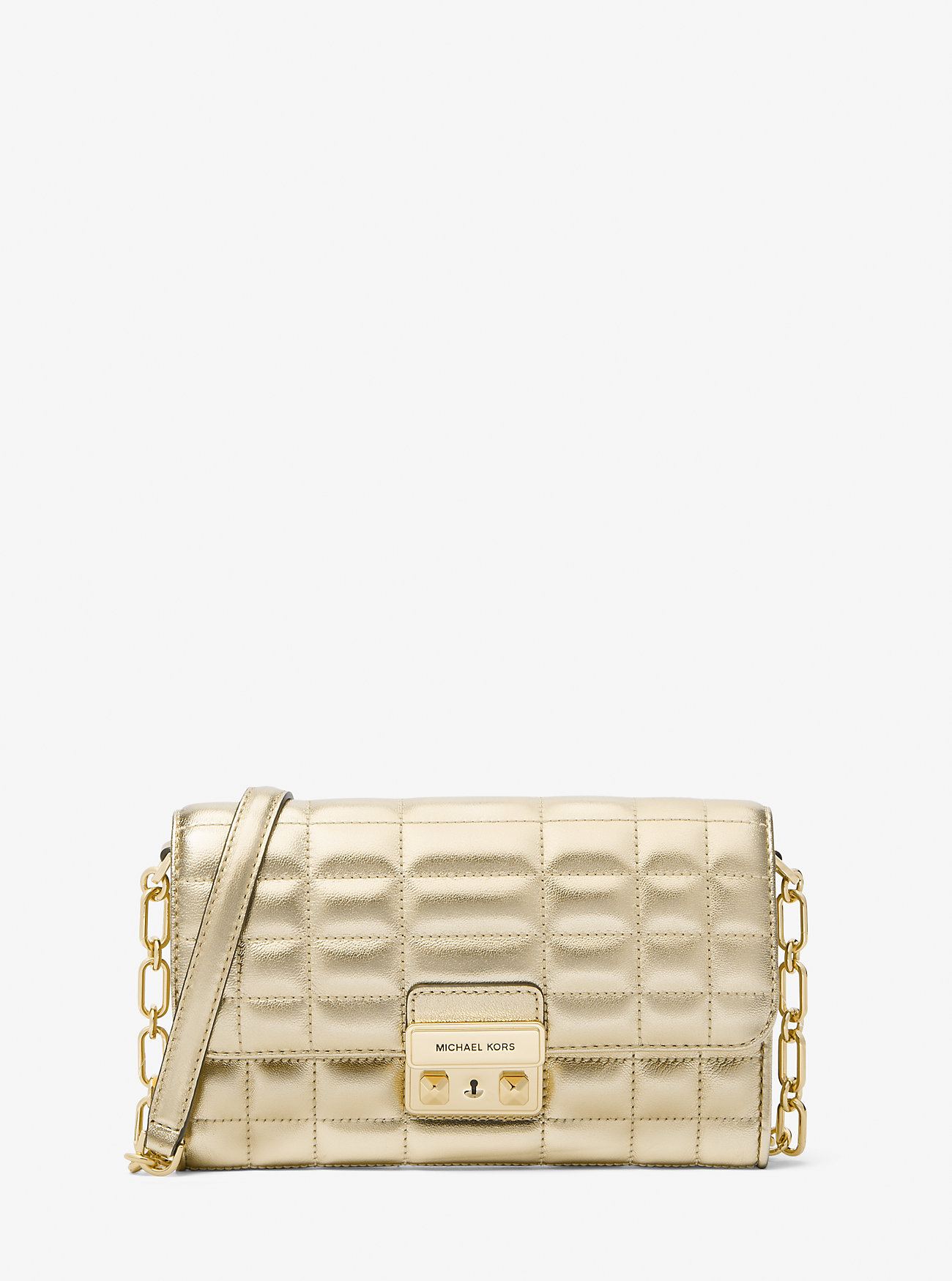 Tribeca Metallic Leather Convertible Skulderveske - BLEKEGYLL