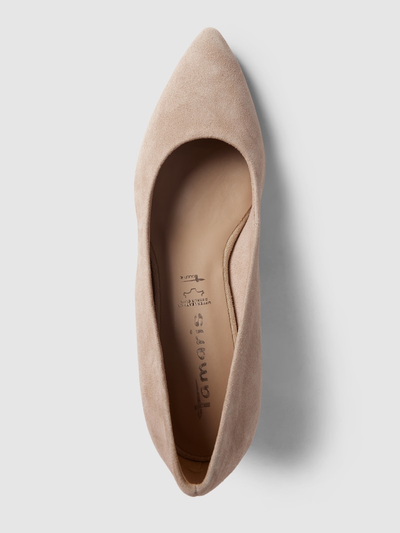 Pumps aus echtem Wildleder in beige