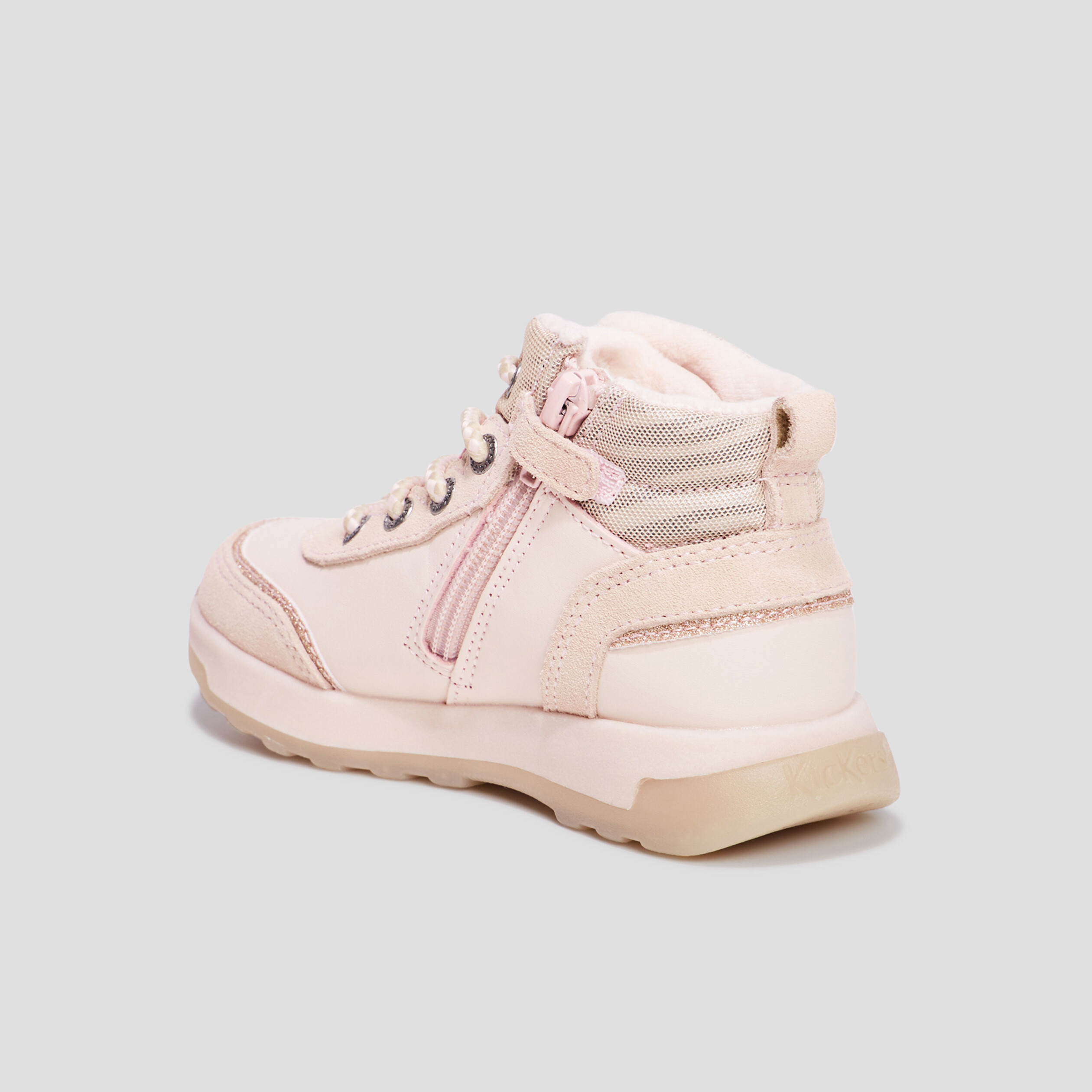 Bottines zippées Kickers Fauna rose fille | La Halle