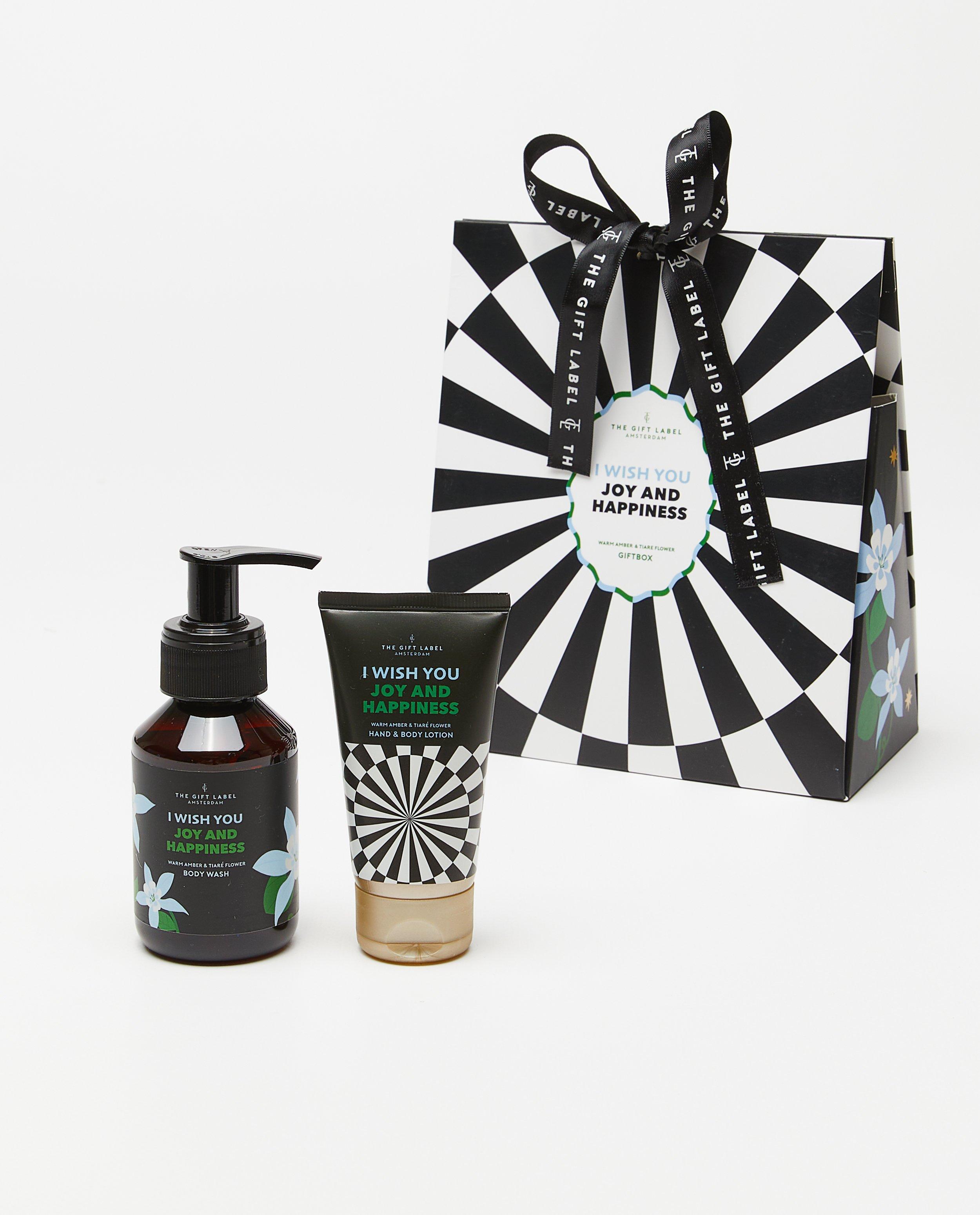 Set cadou The Gift Label cu chihlimbar și floare de tiare albă