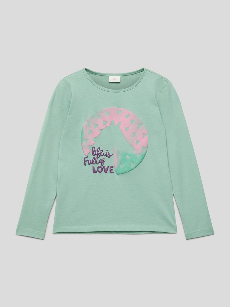 Longsleeve mit Motiv-Print in mint