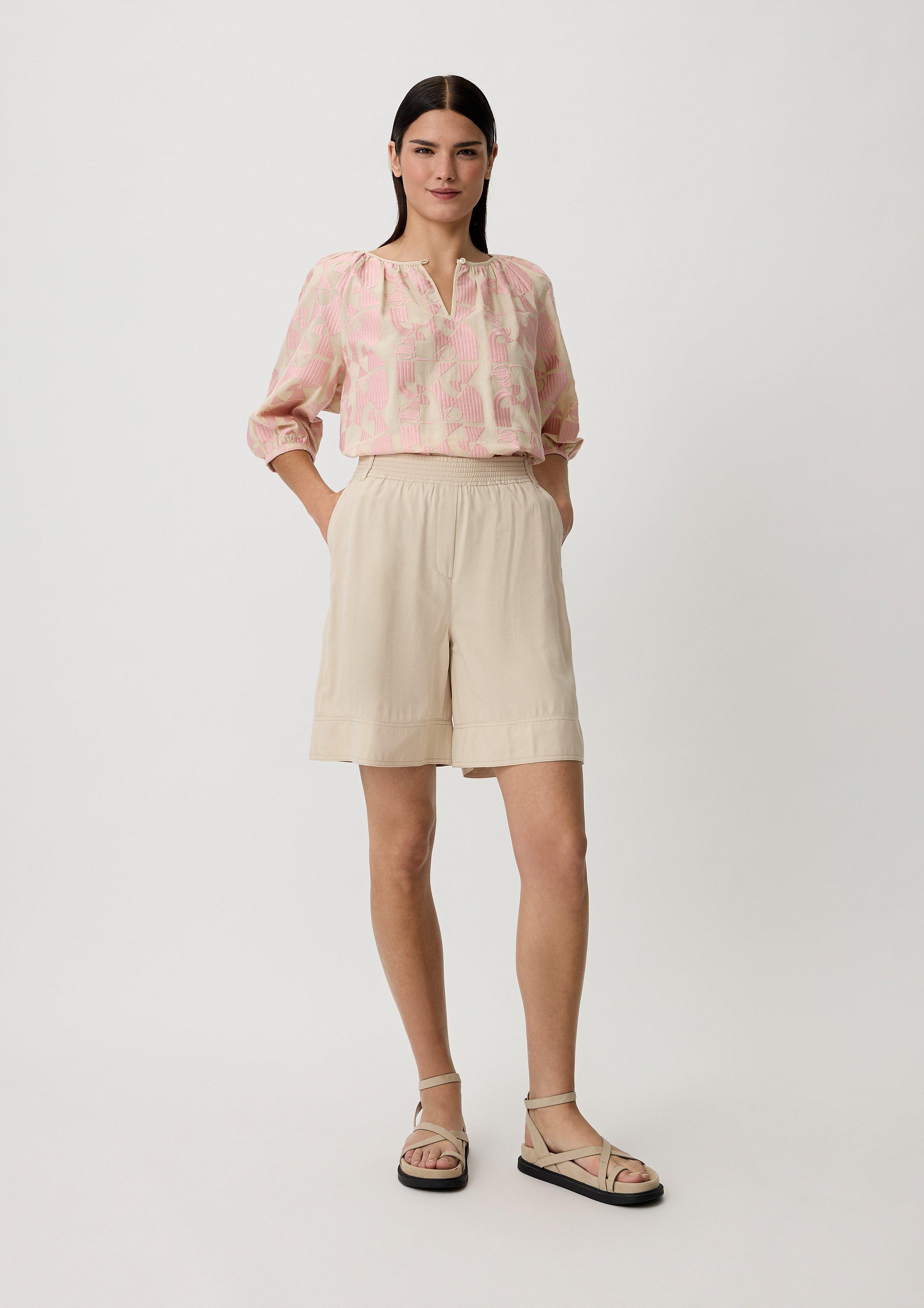 Loose: Shorts aus Twill - beige