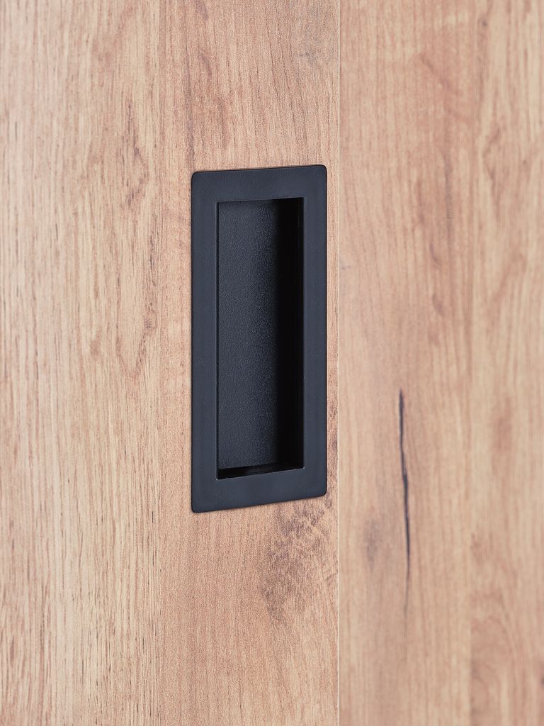 ODDER ODDER Schrank 179x201 3 Schiebetüren mit Spiegel in Eichenfarbe
