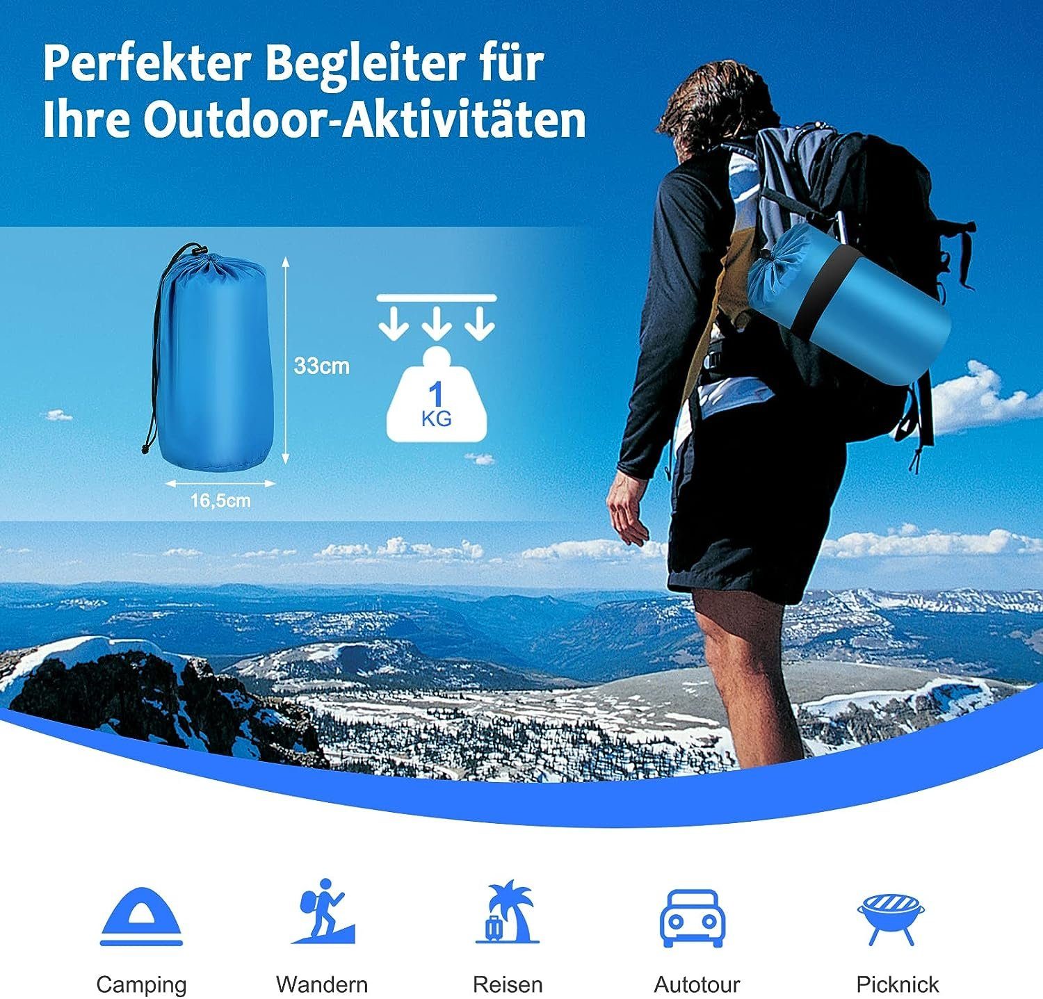 Klappmatratze Campingmatratze, KOMFOTTEU, mit Tragetasche & Gasdüse