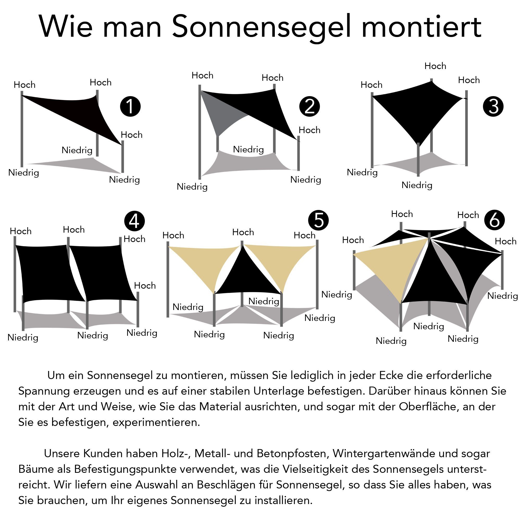 Mucola Sonnensegel Sonnenschutzsegel Sonnensegel Sonnendach Regenschutz Sonnenschutz, Hohe Festigkeit