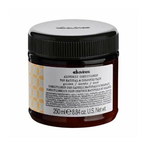 Après-shampoing Davines Alchemic pour cheveux naturels et colorés, teinte Golden, 250 ml