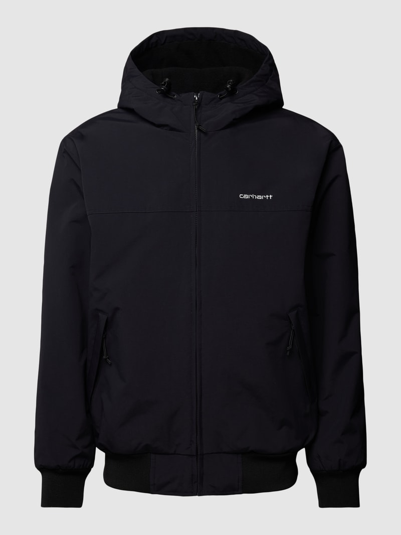 Jacke mit Label-Stitching Modell 'SAIL' in schwarz