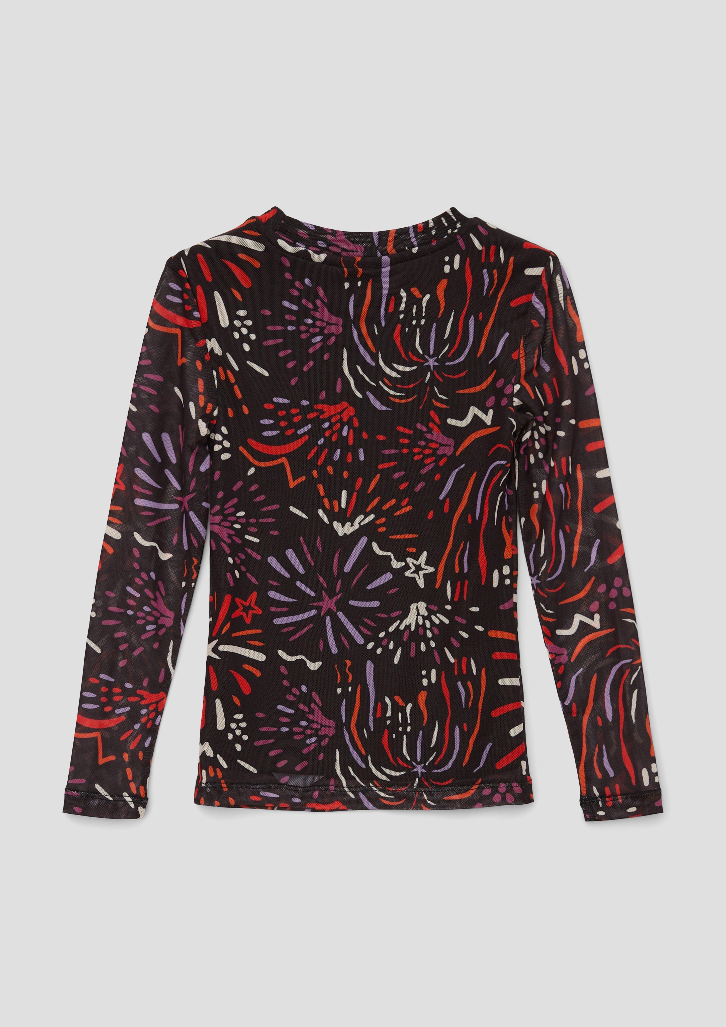 Mesh-Longsleeve mit All-over-Print  2137356-99A0