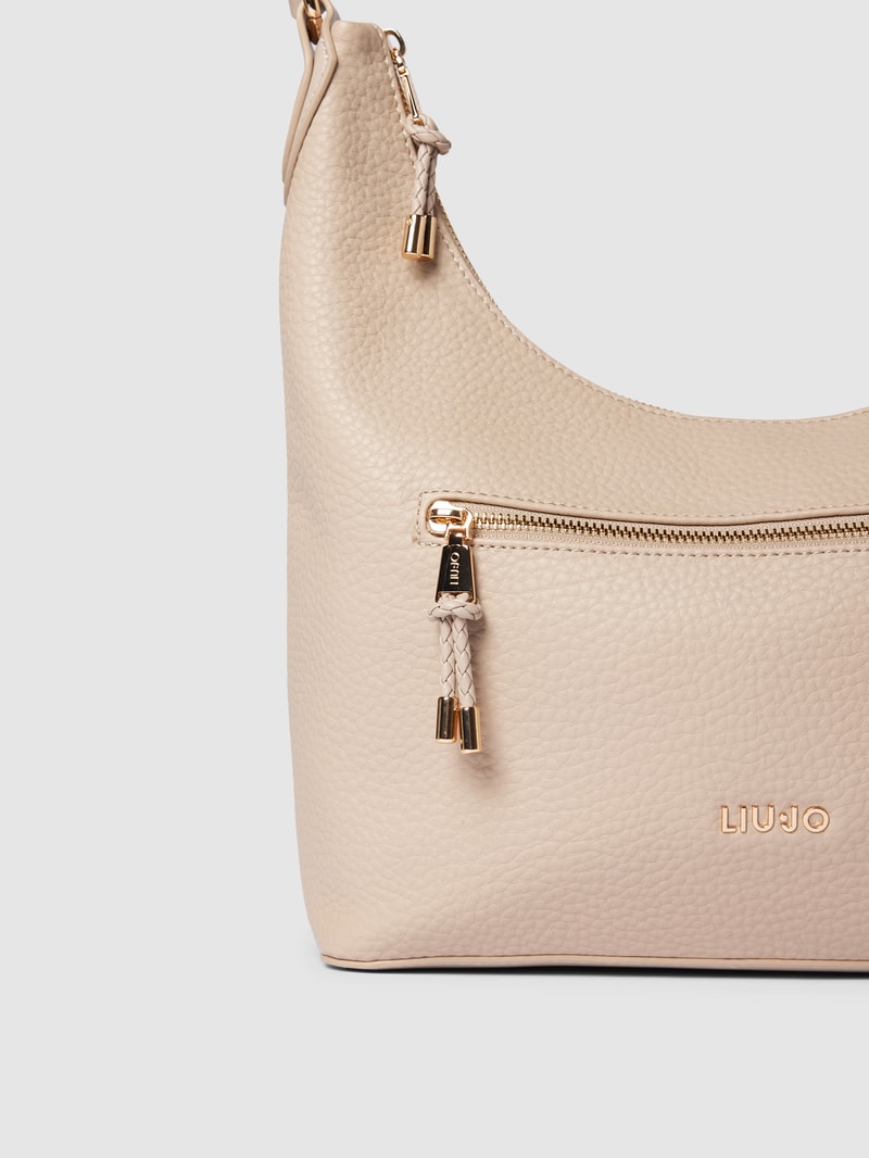 Hobo Bag mit Label-Detail Modell 'Ondina' in sand