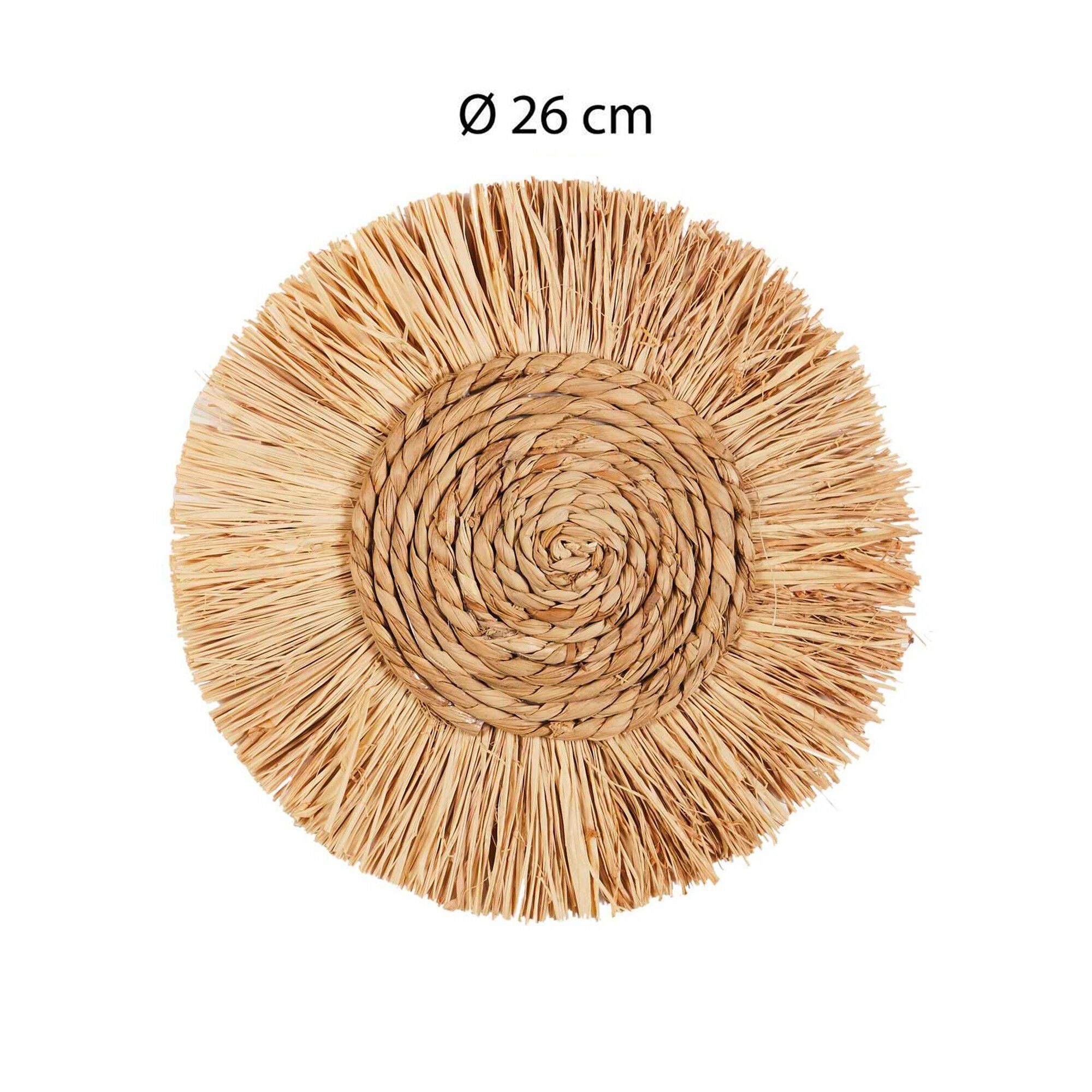 Déco murale ronde en fibres végétales