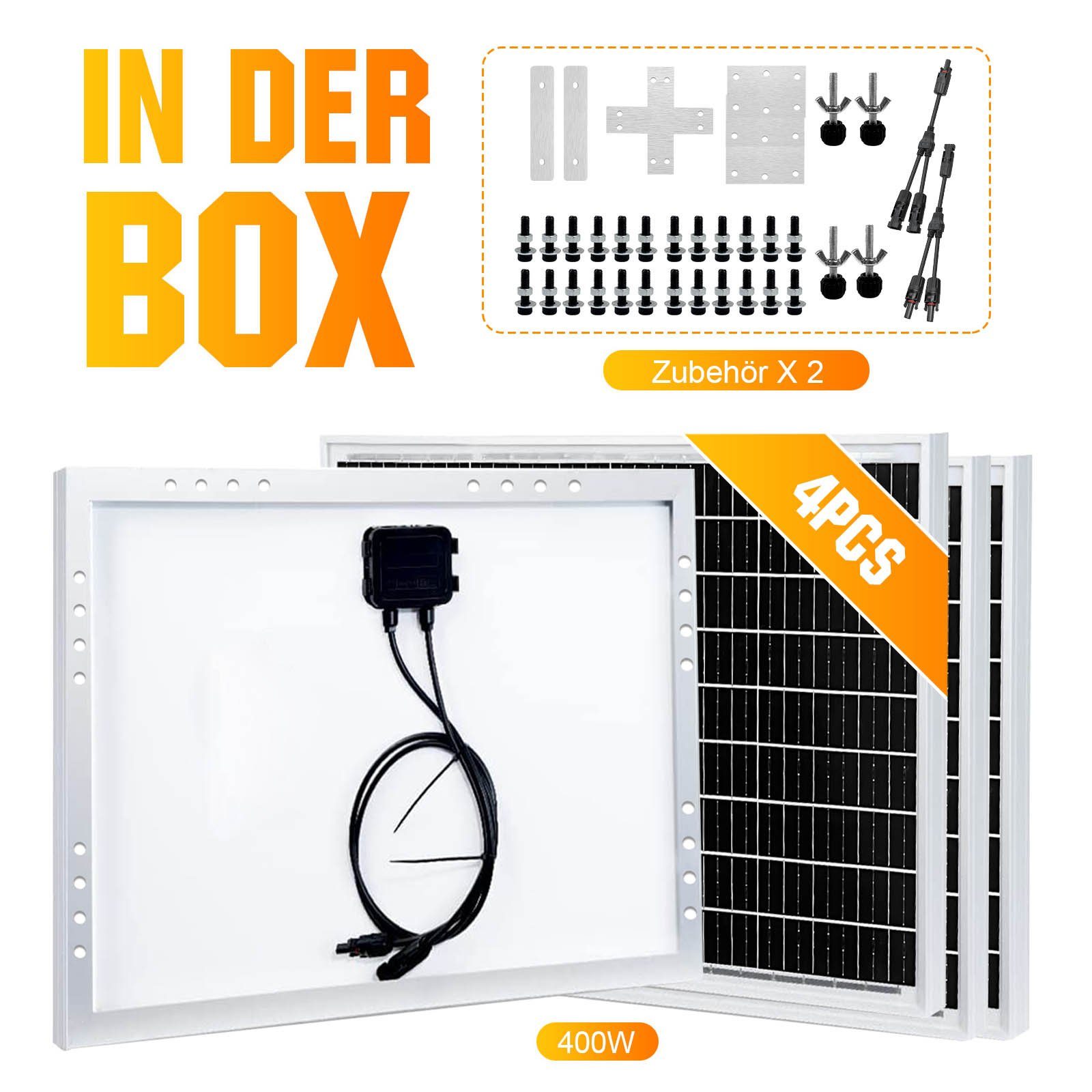 GLIESE Solarmodul Photovoltaik-Panel, Solarmodul, 400w, hoher Wirkungsgrad, 4 Stück, (4-St)
