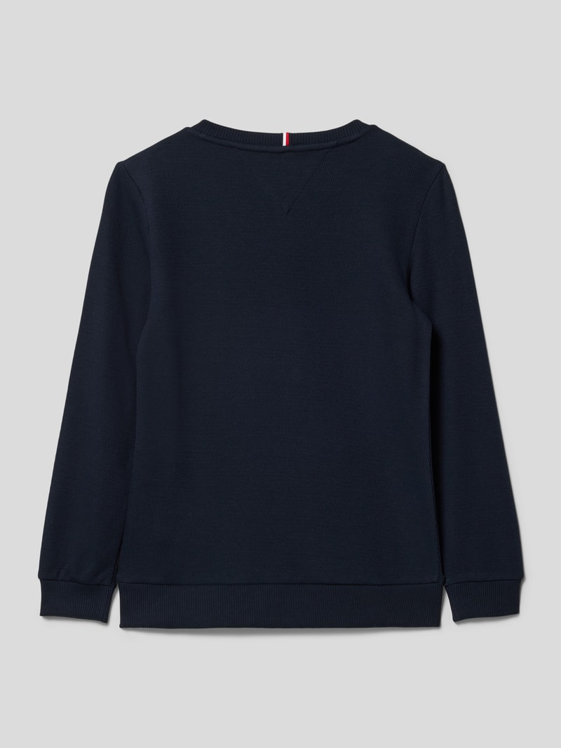 Sweatshirt mit Label-Stitching in marineblau