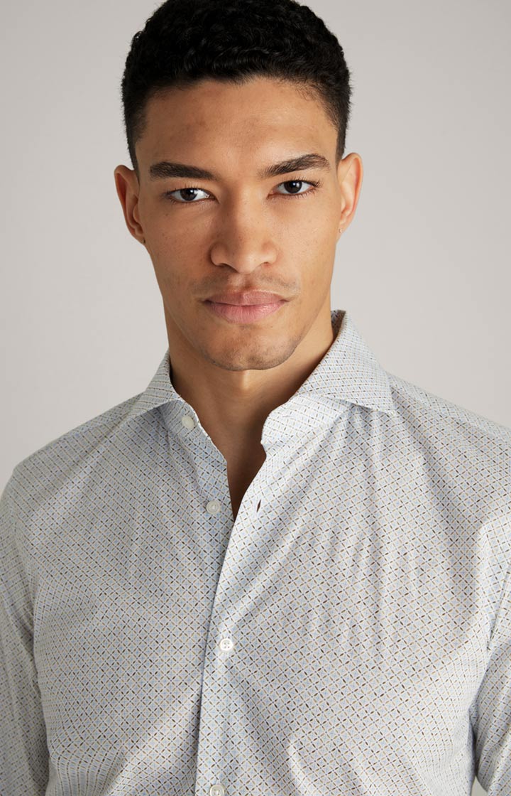 Hemd Pai in Offwhite/Hellblau gemustert