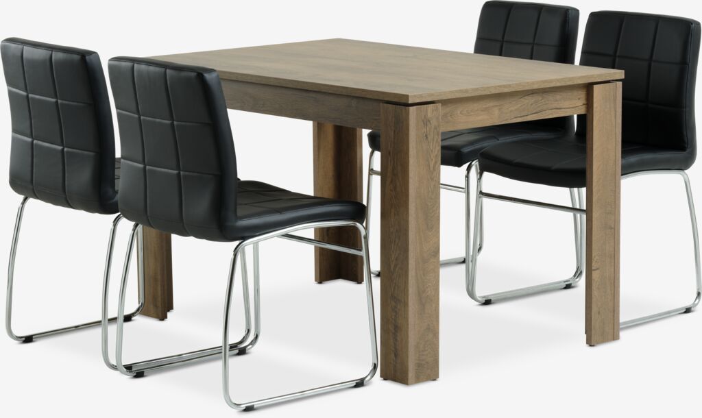 VEDDE HAMMEL VEDDE L120 table wild oak 4 HAMMEL chair black