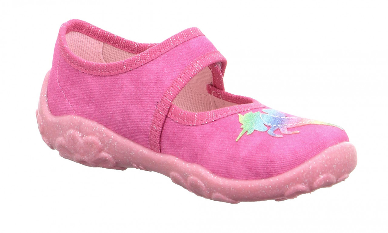BONNY - Rosa/Mehrfarbig Hausschuh mit Klettverschluss