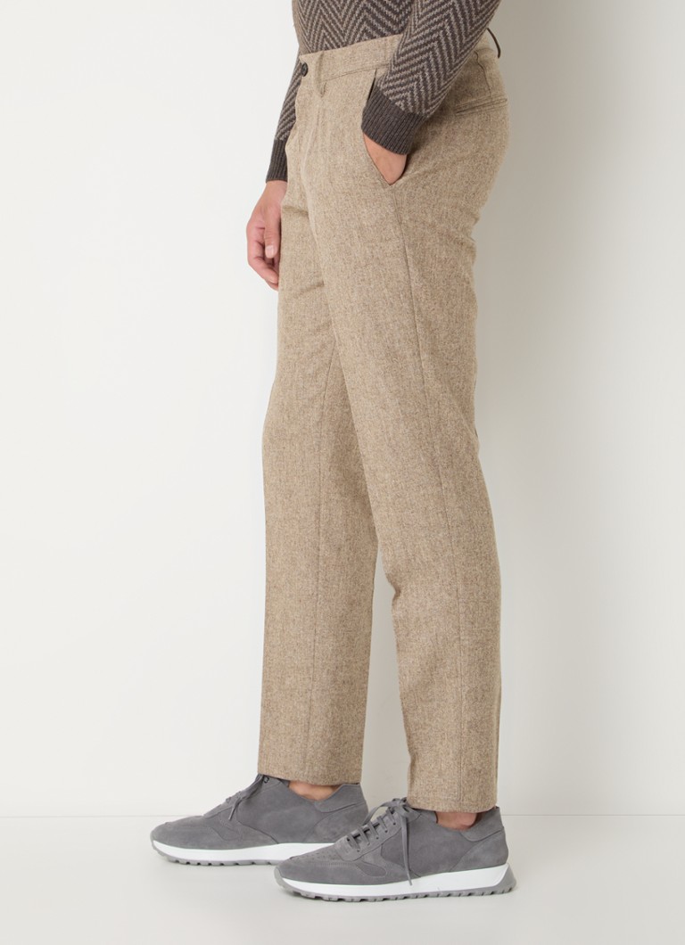 Profuomo Slim fit hlače od mješavine vune s bočnim džepovima
