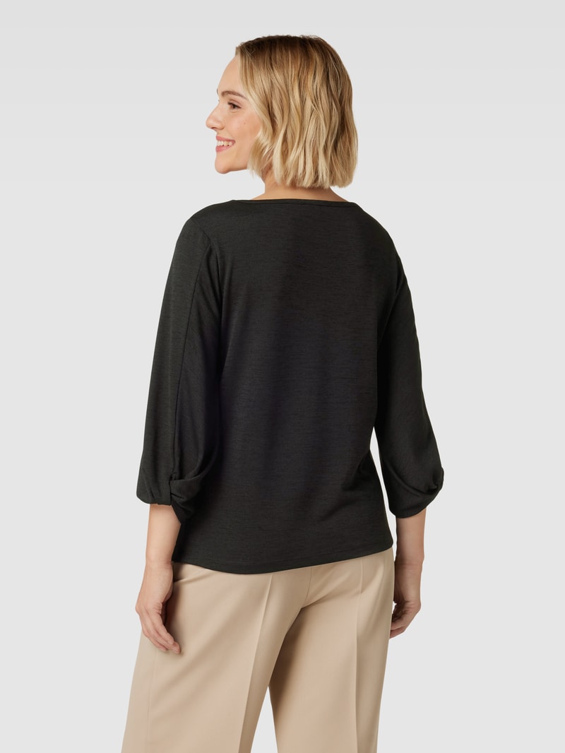 Longsleeve aus Viskose-Mix mit Rundhalsausschnitt in schwarz