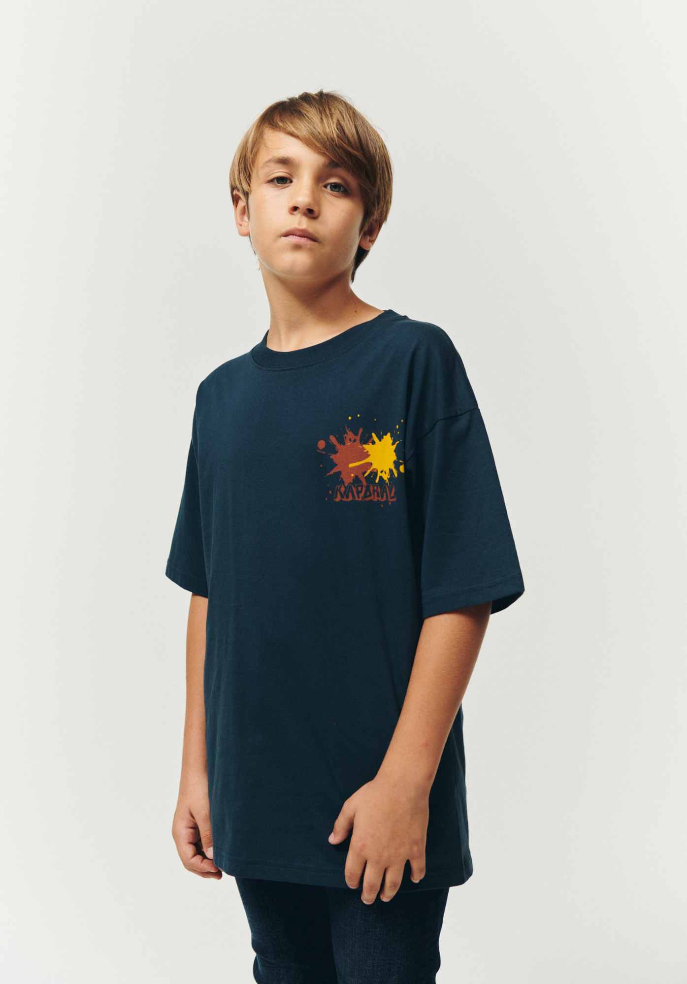 ELDON  T-shirt bleu marine garçon 100% coton
