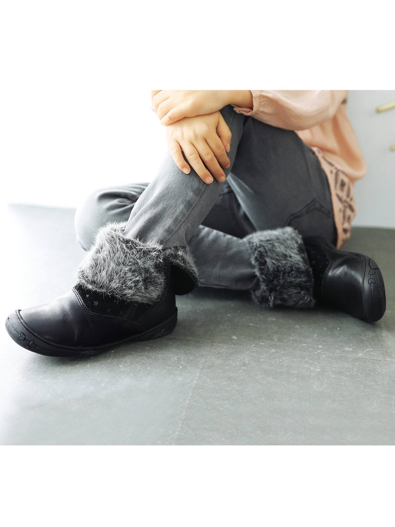 Mi-bottes cuir fille noir