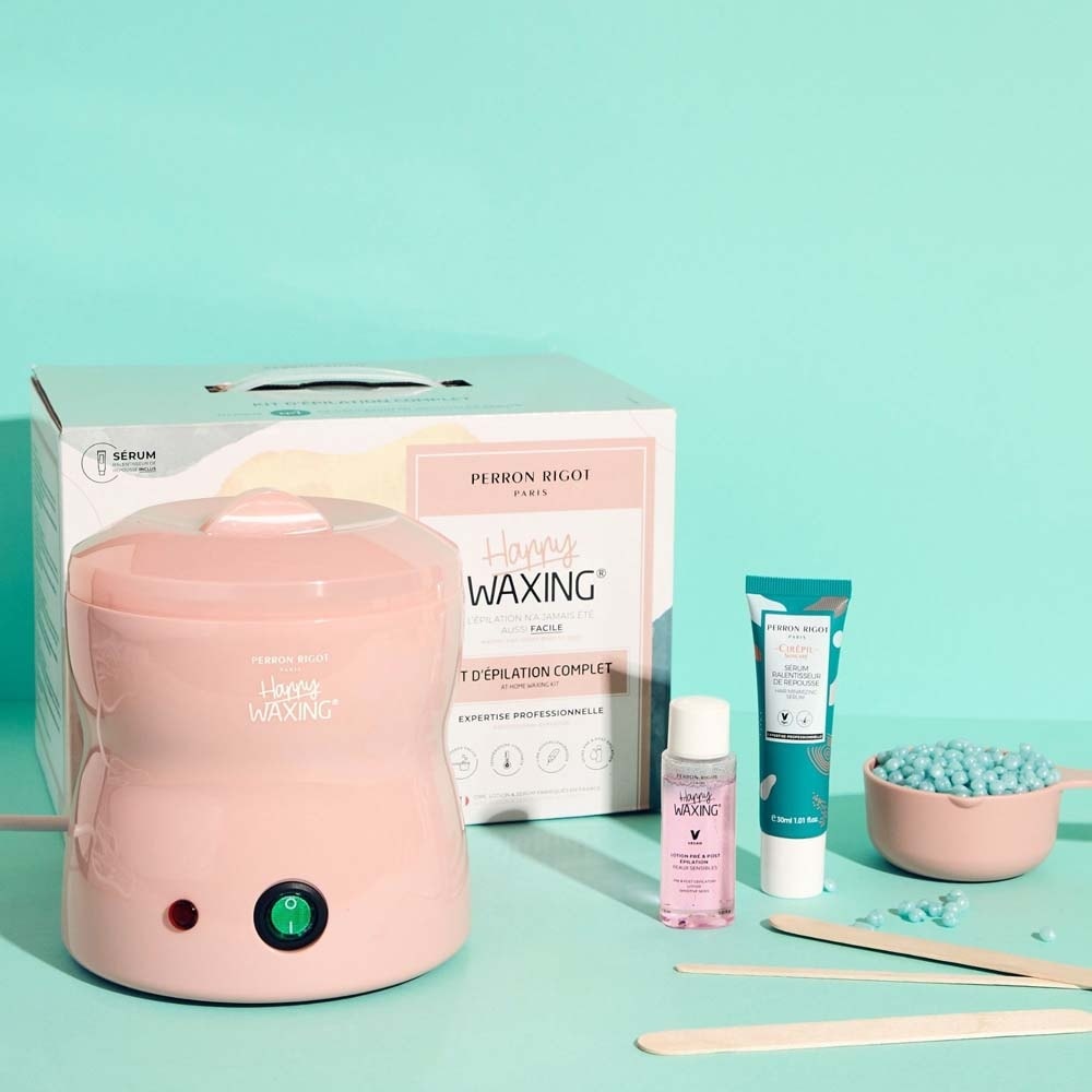 perron rigot Kit d’épilation complet Happy Waxing Kit chauffe-cire, cires et soins inclus