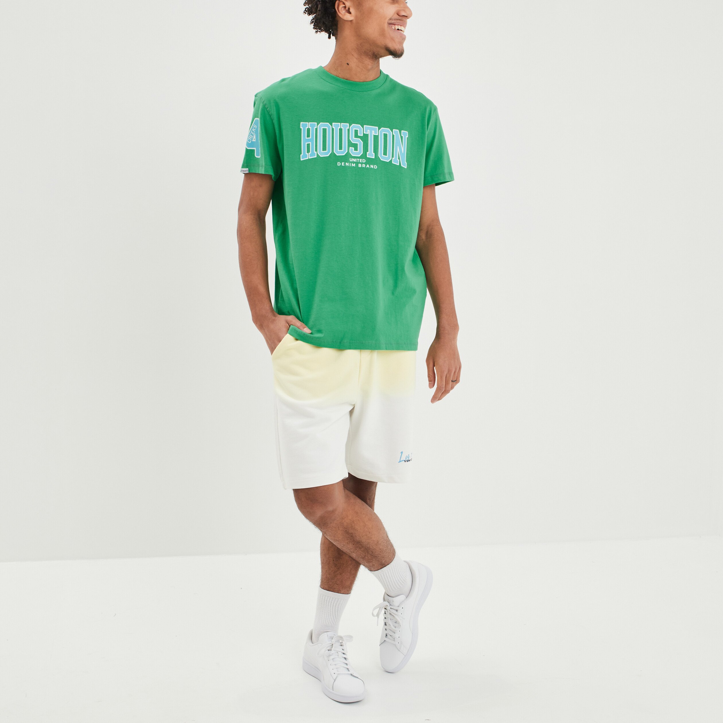 T-shirt manches courtes oversize vert homme | La Halle