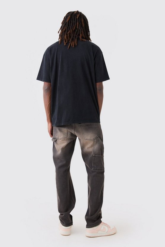 Man Oversize T-Shirt mit Acid-Waschung