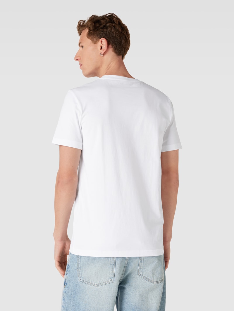 T-Shirt mit Label-Print in weiss