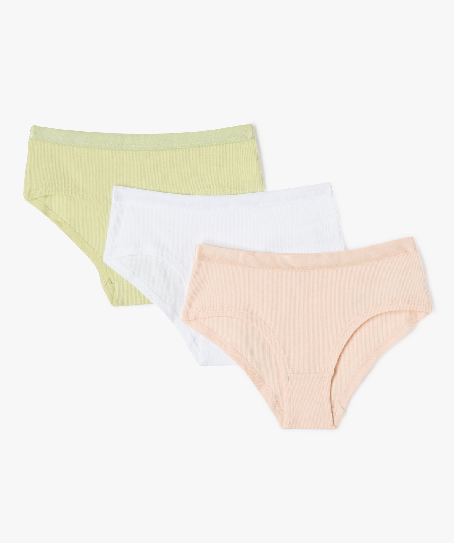 Shorties unis avec ceinture satinée (lot de 3) fille multicolore | GEMO