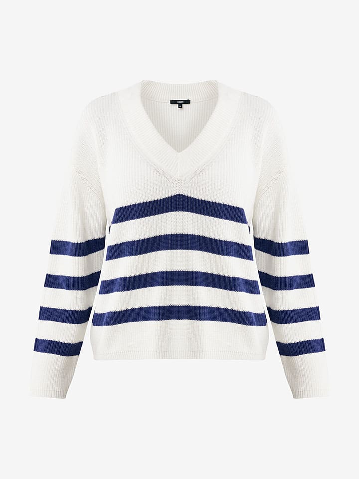 Mexx Pullover in Weiß/ Dunkelblau günstig kaufen