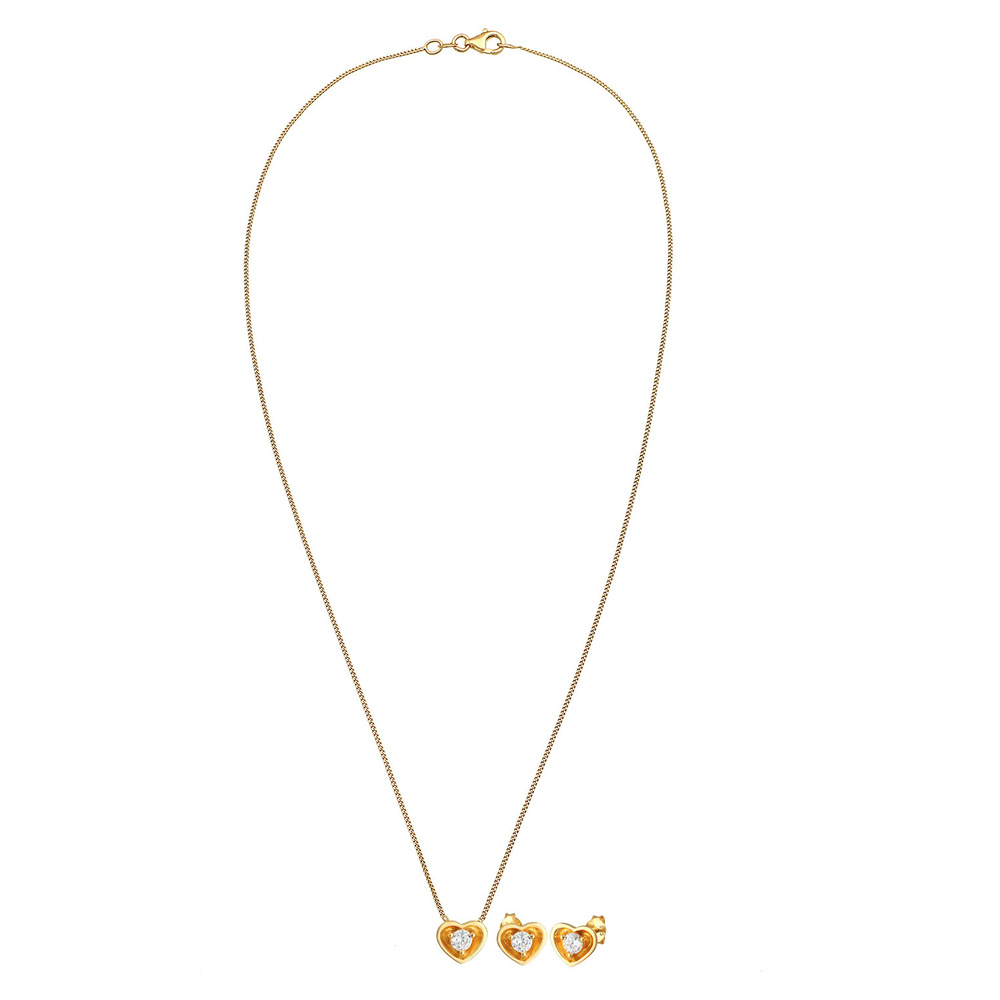 Elli Elli Ensemble de Bijoux Pendentif coeur pour femme Boucles d'oreilles élégantes a Bijoux