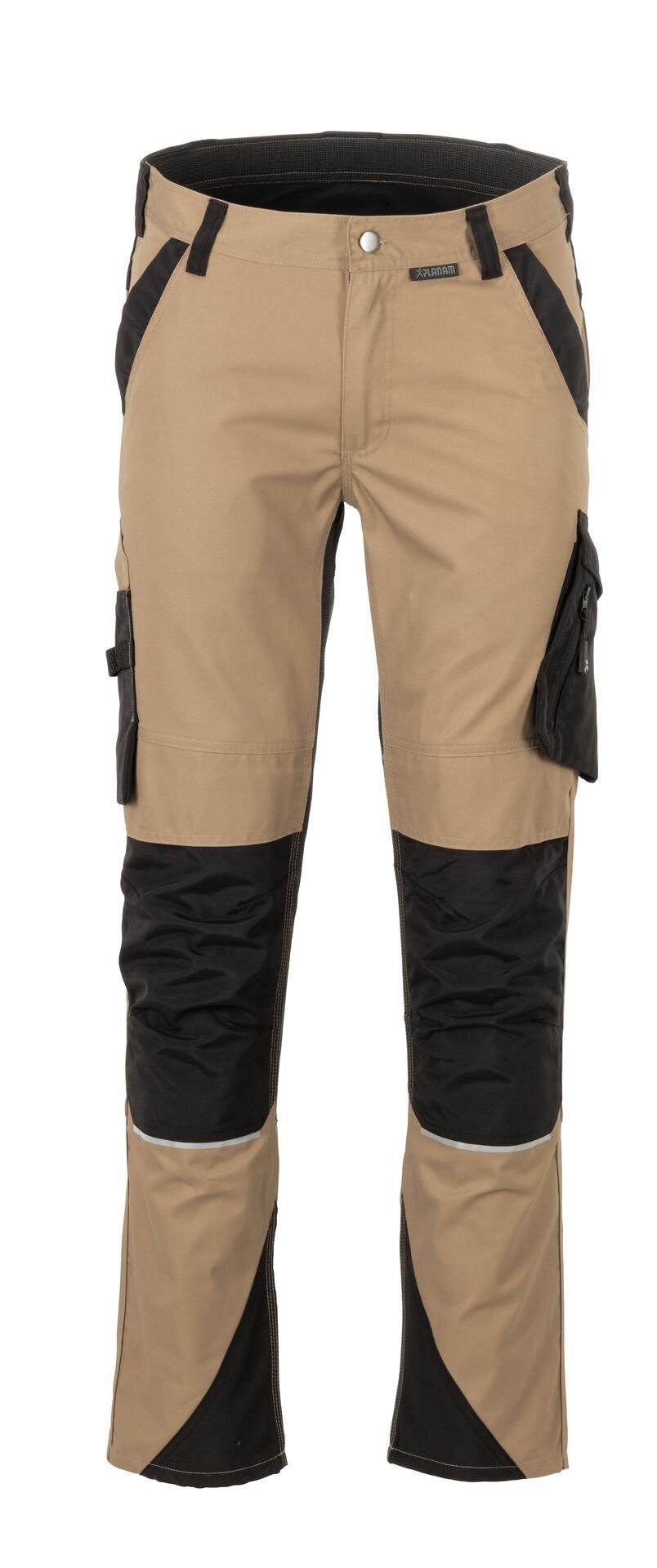Planam Arbeitshose Herren Bundhose Norit sand/schwarz Größe 64 (1-tlg)