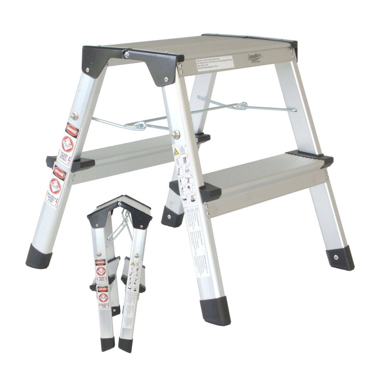 Lemodo Alu Trittleiter mit 2 Stufen