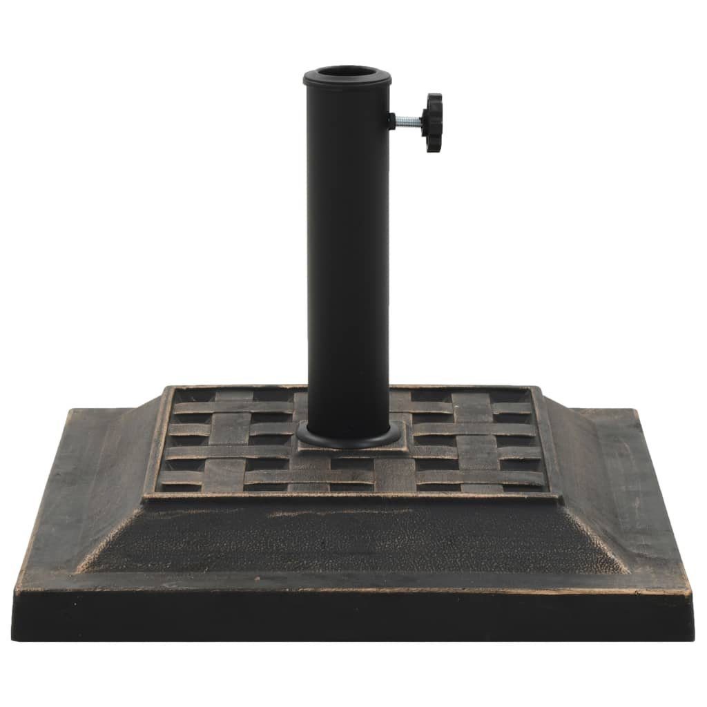 vidaXL Schirmhalter Sonnenschirmfuß Quadratisch 12 kg Bronzefarben Polyharz
