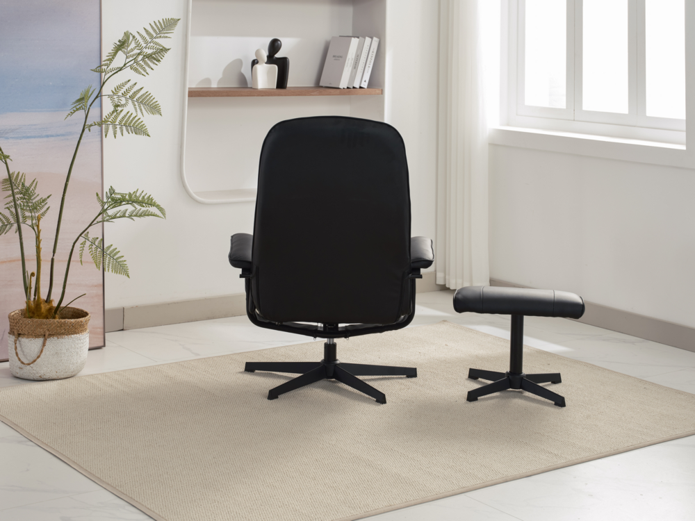 Happy Home Happy Home Relaxsessel mit Hocker HWP58-SCH schwarz