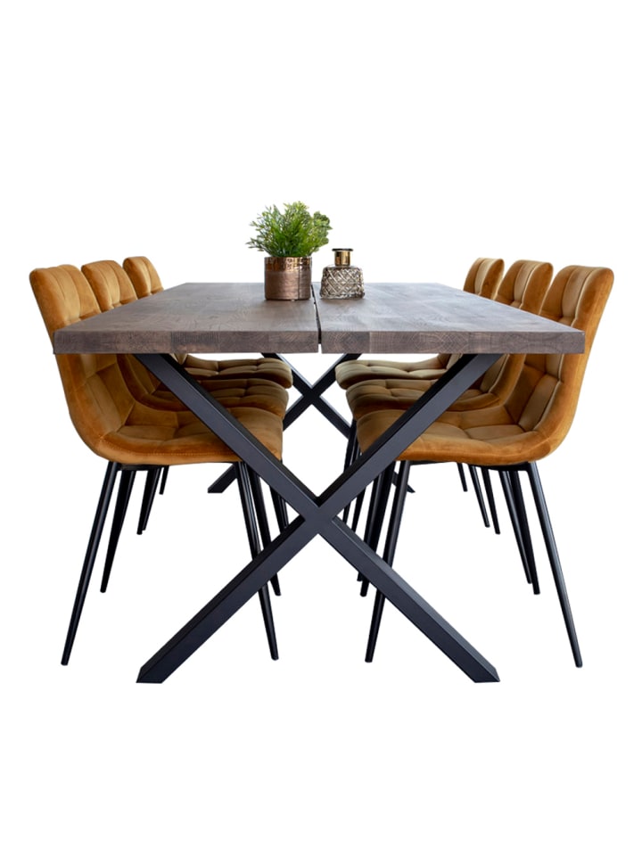 ebuy24 Essgruppe Moss (7-teilig) Gelb 95 x 200 cm günstig kaufen onesize