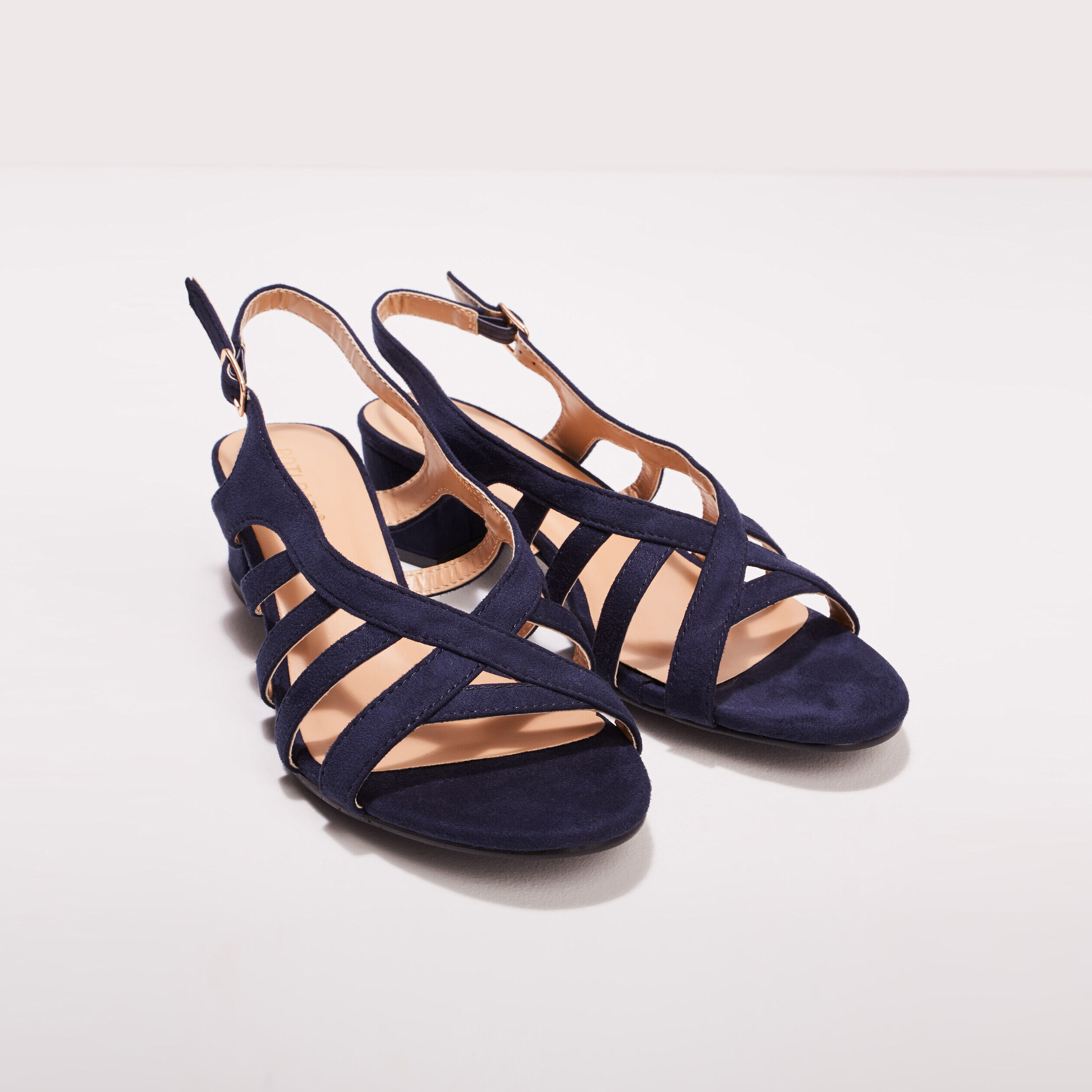 Sandales à talons avec brides bleu roi femme | Cache Cache