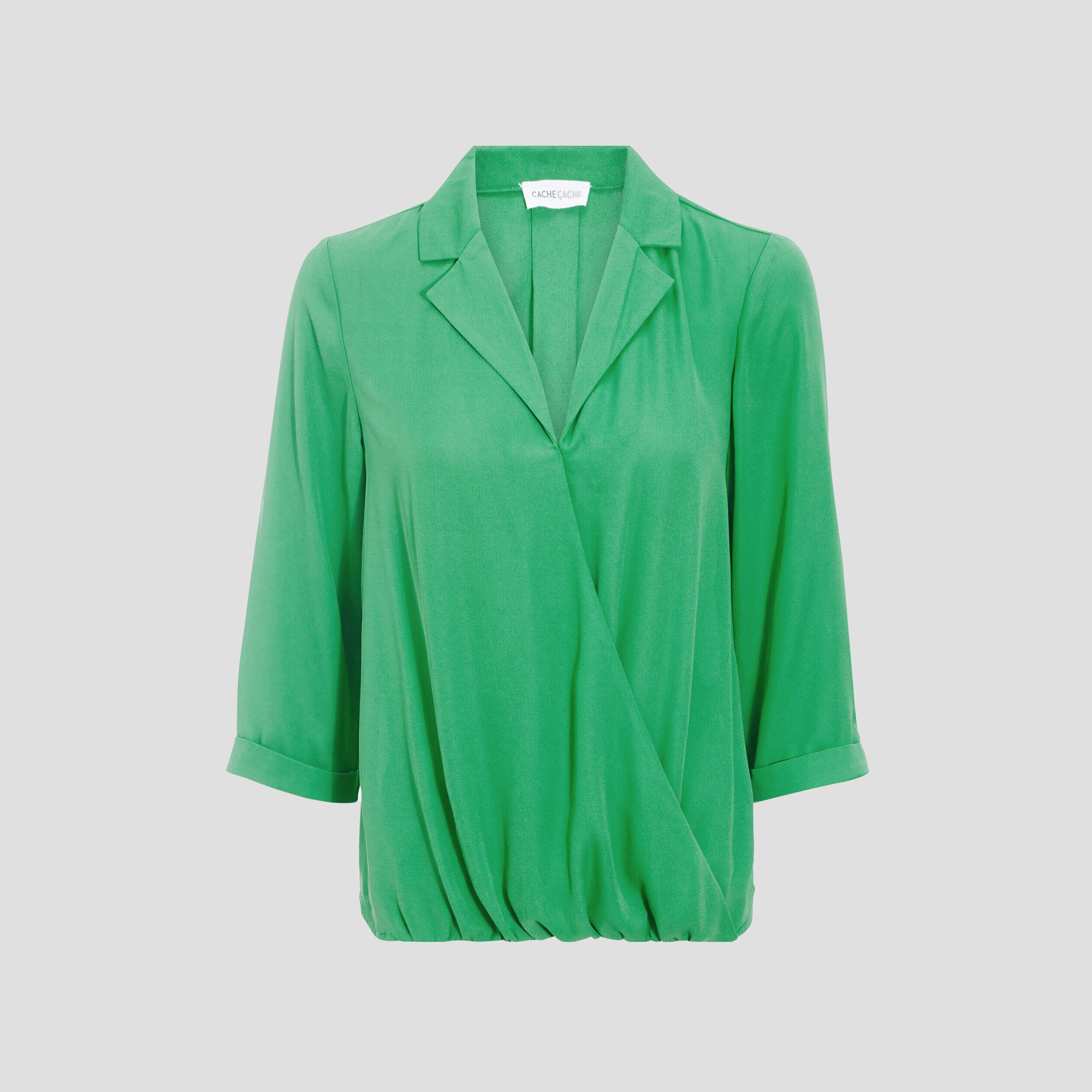 Blouse manches 3/4 vert femme | Cache Cache