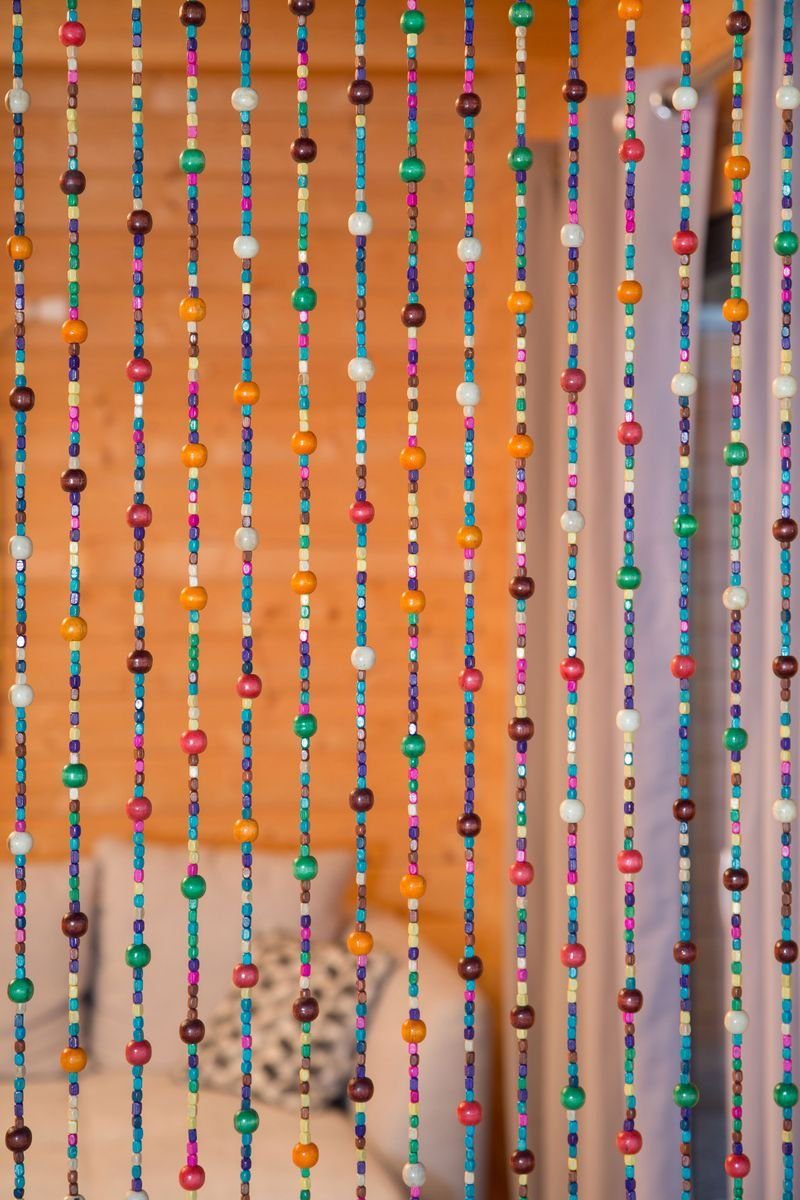 CONACORD Insektenschutz-Vorhang Conacord Decona Colorful XL Dekovorhang bunt, 90 x 230 cm, Holz - hohe Strangdichte