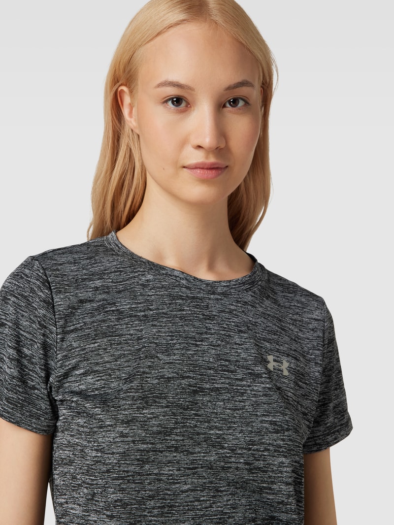 T-Shirt mit Label-Print in schwarz