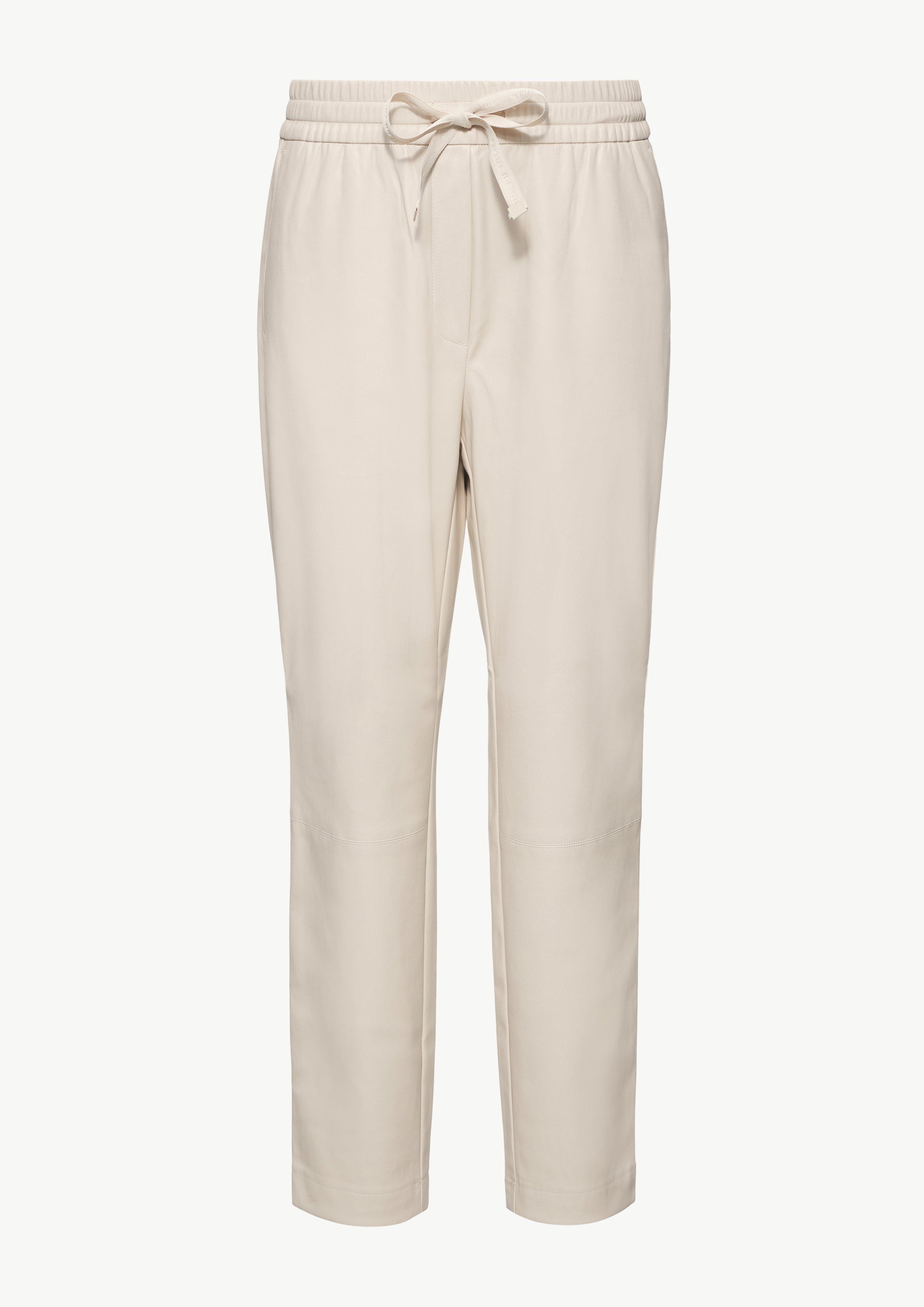 Joggpant aus Kunstleder - helles beige