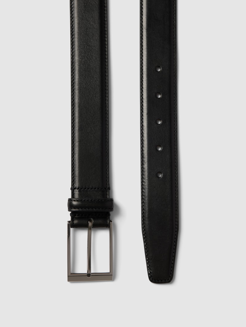 Ledergürtel mit Label-Detail Modell 'HELMI' in schwarz