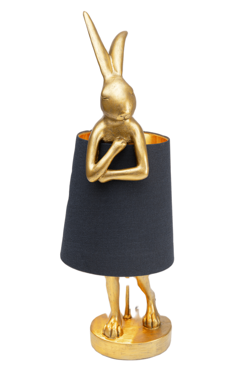 KARE Tischleuchte Animal Rabbit Schwarz Gold