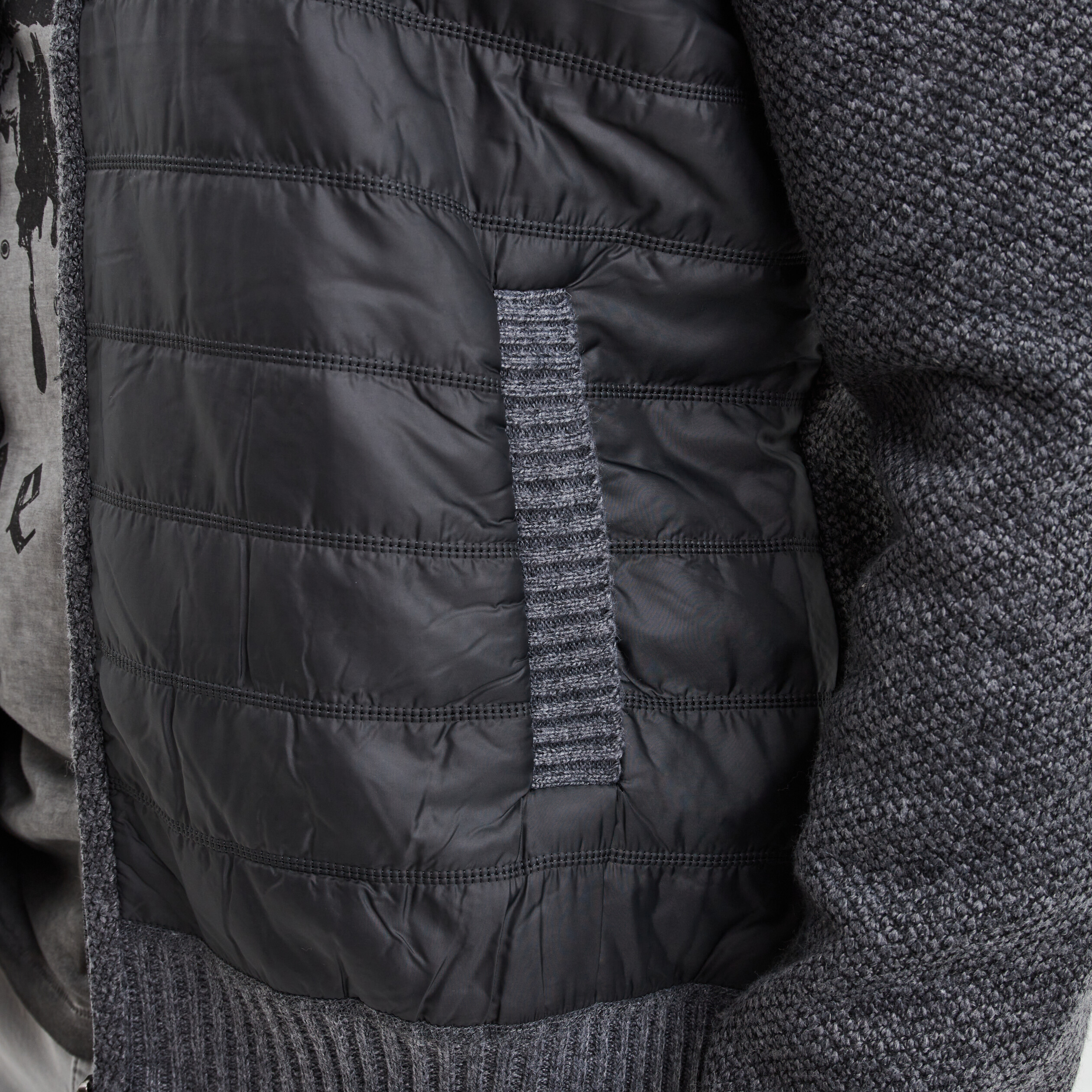 Gilet matelassé zippé Trappeur gris foncé homme | La Halle