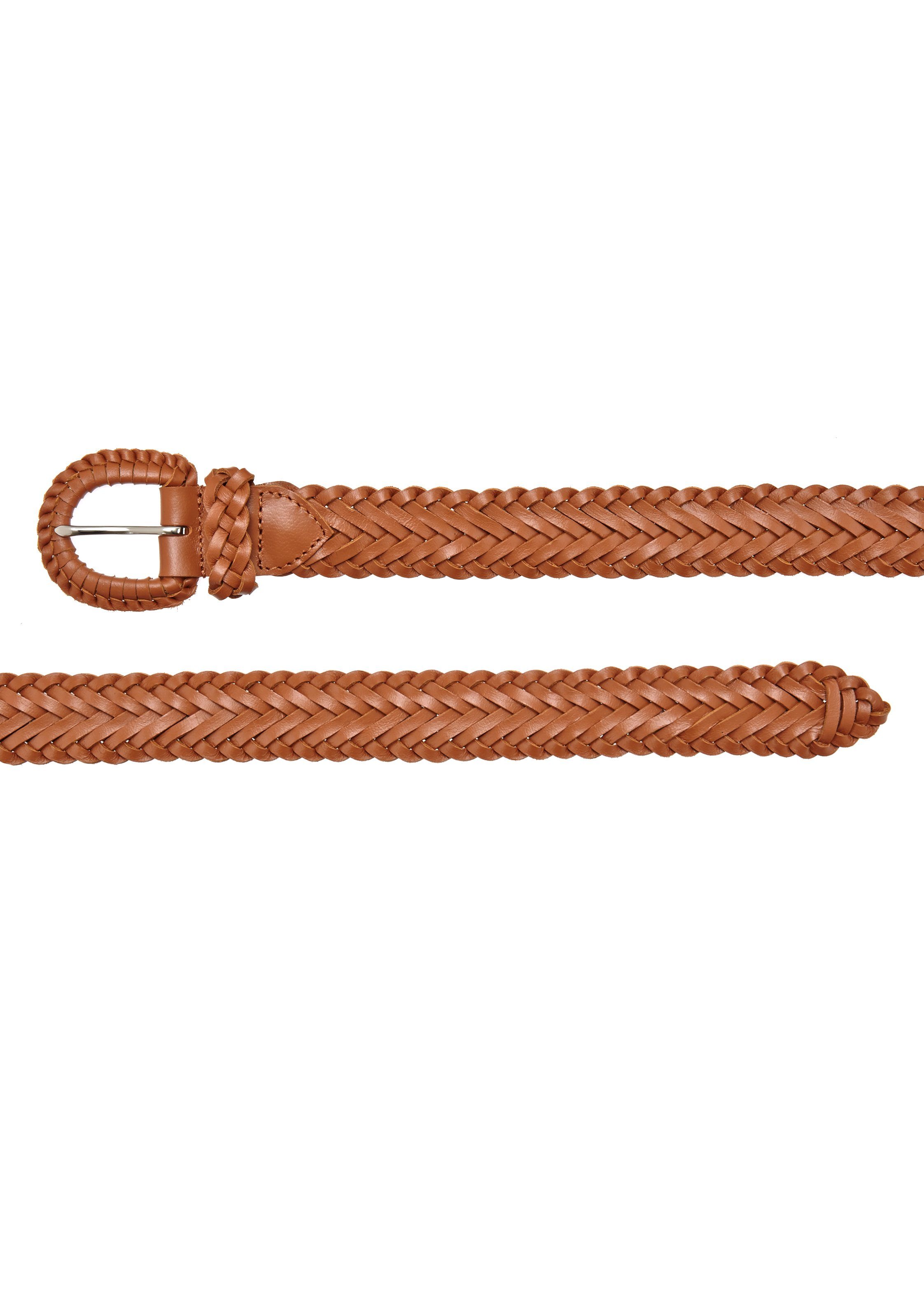 LASCANA Ledergürtel Leder-Flechtgürtel, einfaches Verstellen, Hüftgürtel