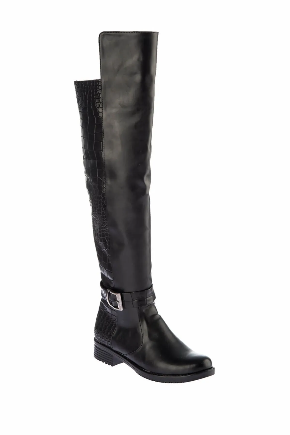 Fox  Schwarze Krokodil-Damenstiefel E726561809